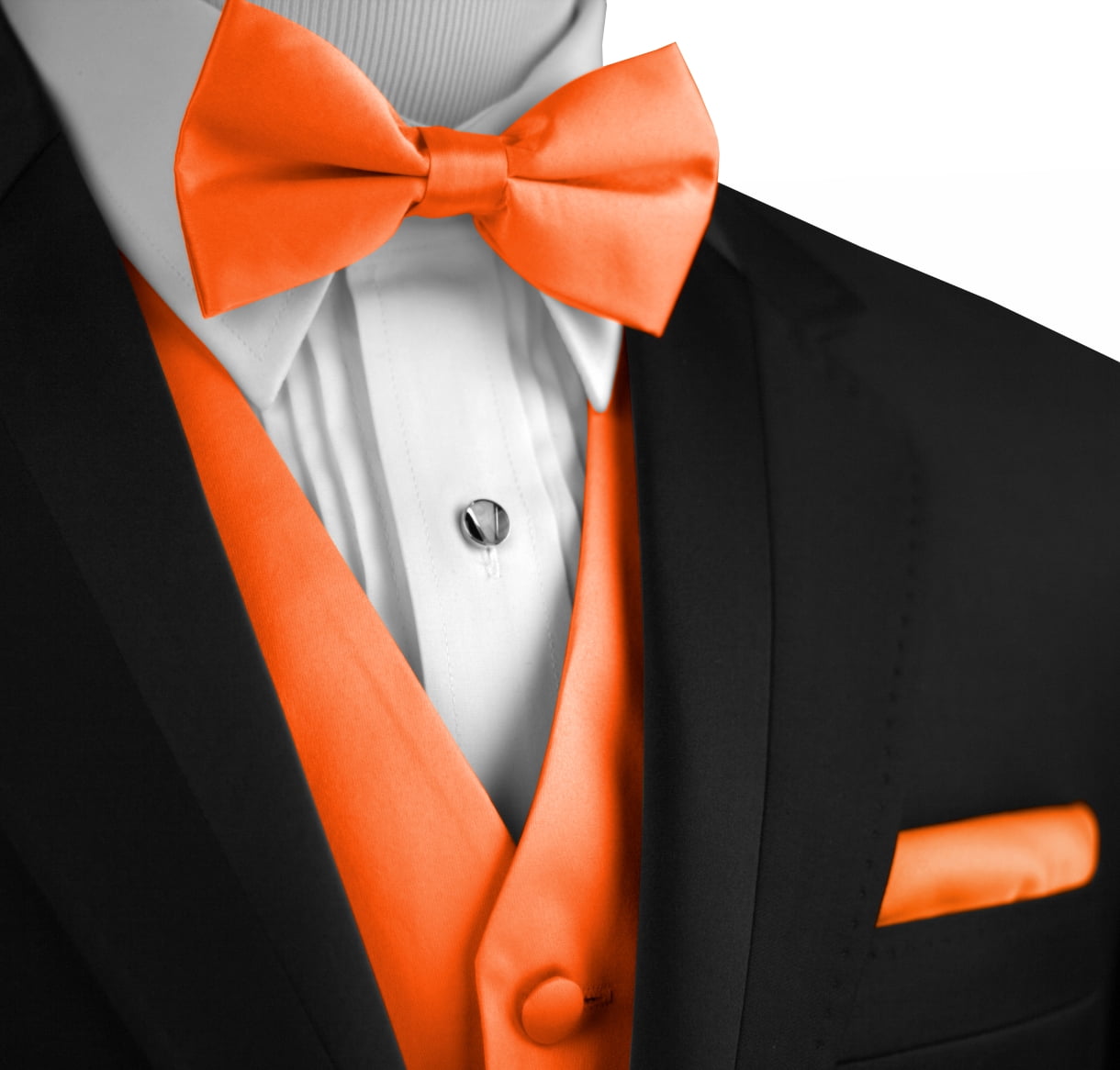 XLarge Mens Burnt Orange Diamond Fullback Wedding Prom Tuxedo Vest and Tie