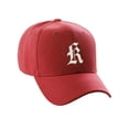 thumbnail image 3 of Daxton Structured Baseball Hat Cap Curved Visor Old English Font Alphabet A to Z, Red Hat White K, 3 of 4