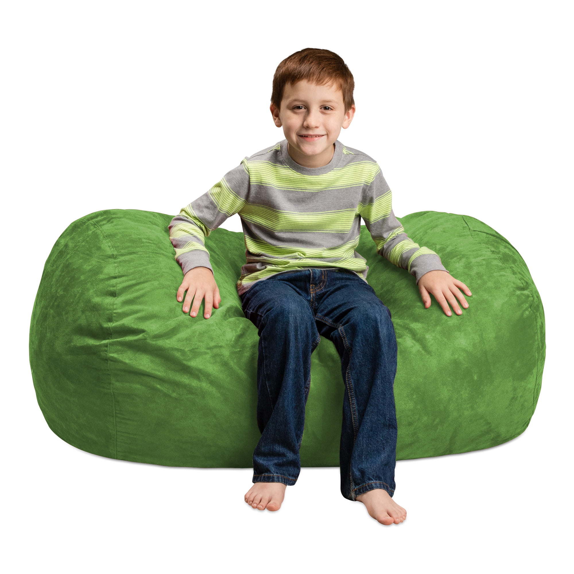 Chill Sack Bean Bag Chair, Memory Foam Lounger with Microsuede Cover, Kids, 2.5 ft, Lime