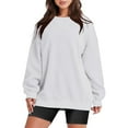 thumbnail image 5 of CONFREE Oversized Sweatshirts For Women Long Sleeve Ladys Sport Sweatshirt Solid Color Soft Spring Fall Clothes Shirts, 5 of 7