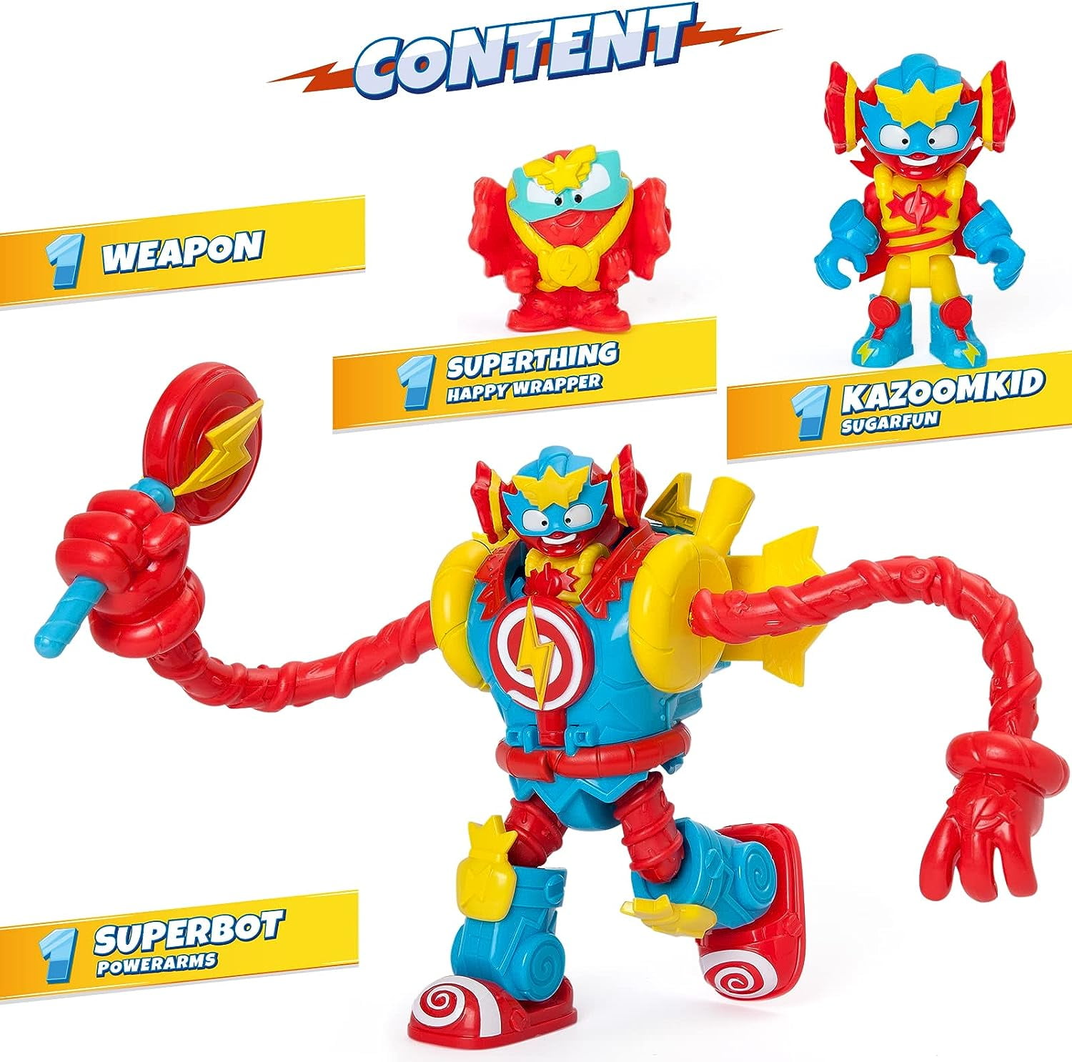 SUPERTHINGS Superbot Power Arms Sugarfun – Articulated hero robot with flexible arms and combat