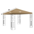 thumbnail image 2 of Sunrise Replacement top cover for 10'X10' gazebo canopy patio pavilion sunshade plyester single tier-Tan, 2 of 9
