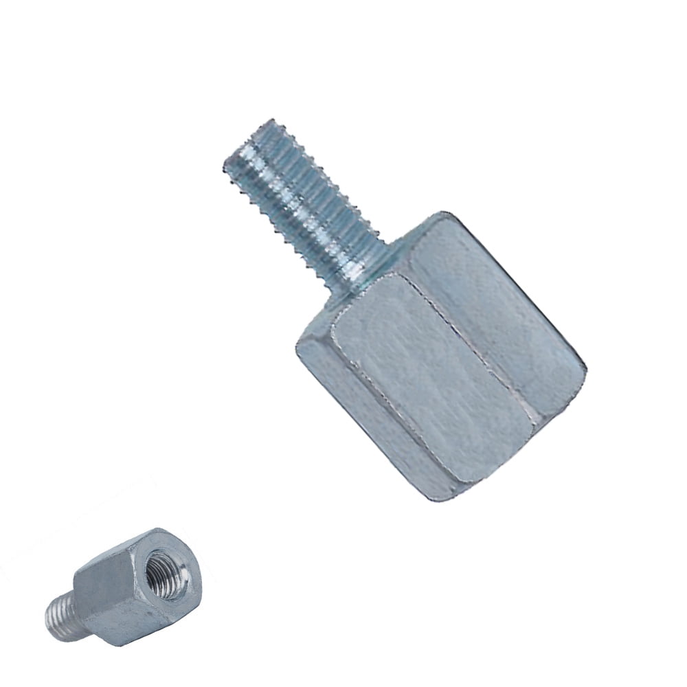 Clockwise 8mm to 6mm Silver Steel Metal Rearview Mirror Adapter Bolt