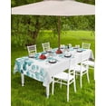 thumbnail image 4 of Boanket Outdoor Tablecloth with Umbrella Hole for Patio/Picnic/Party/Camping, Turquoise Eucalyptus Leaves Waterproof Table Cloth Rectangle Table Cover Washable, Watercolor Floral Leaf 54"x 80", 4 of 7