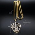 thumbnail image 5 of Music Guitar Pick Pendant Necklace for Women/Men Stainless Steel Gold Color Punk Bass Note Chain Necklace Party Jewelry collar, 5 of 5