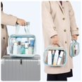 thumbnail image 3 of Bolsas de aseo PACKISM Clear, paquete de 3 con asa, impermeables, azul grisáceo, 3 of 7