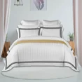 thumbnail image 2 of 400TC Cotton Sateen Triple Edge Embroidery Stripe Duvet Cover Set, 2 of 5