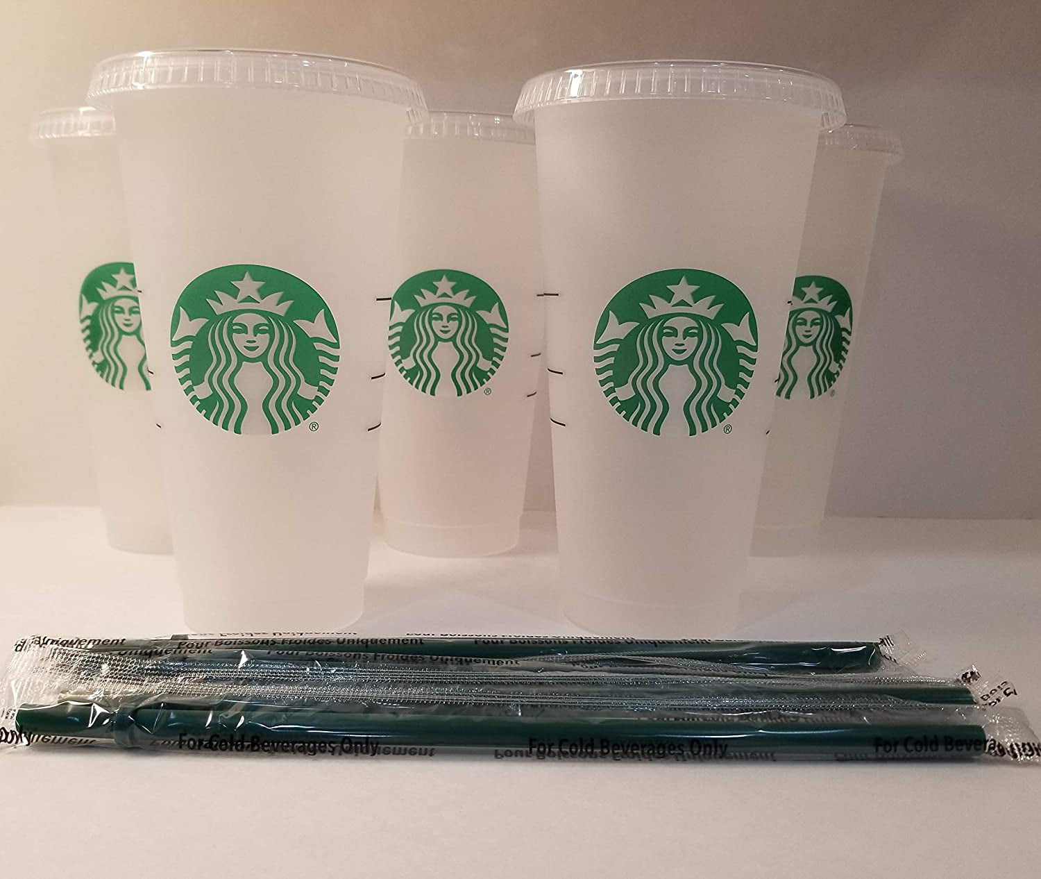 Starbucks 5 Pack Bundle - Reusable Frosted 24 oz Cold