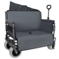 thumbnail image 2 of GDF Studio 3-in-1 Folding Wagon with Bench Seat, Steel Frame, Heavy-Duty and All-Terrain Beach Tires, Gray, 2 of 17
