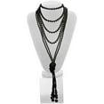 thumbnail image 3 of CILENON 1920S Pearls Necklace Fashion Faux Pearls Gatsby Accessories Vintage Costume Jewelry Cream Long Necklace For Women (Black,One Size), 3 of 5