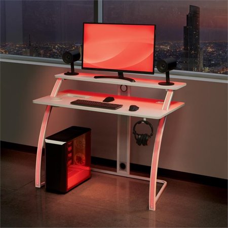 OSP Home Furnishings - Code30 Battlestation Gaming Desk - White