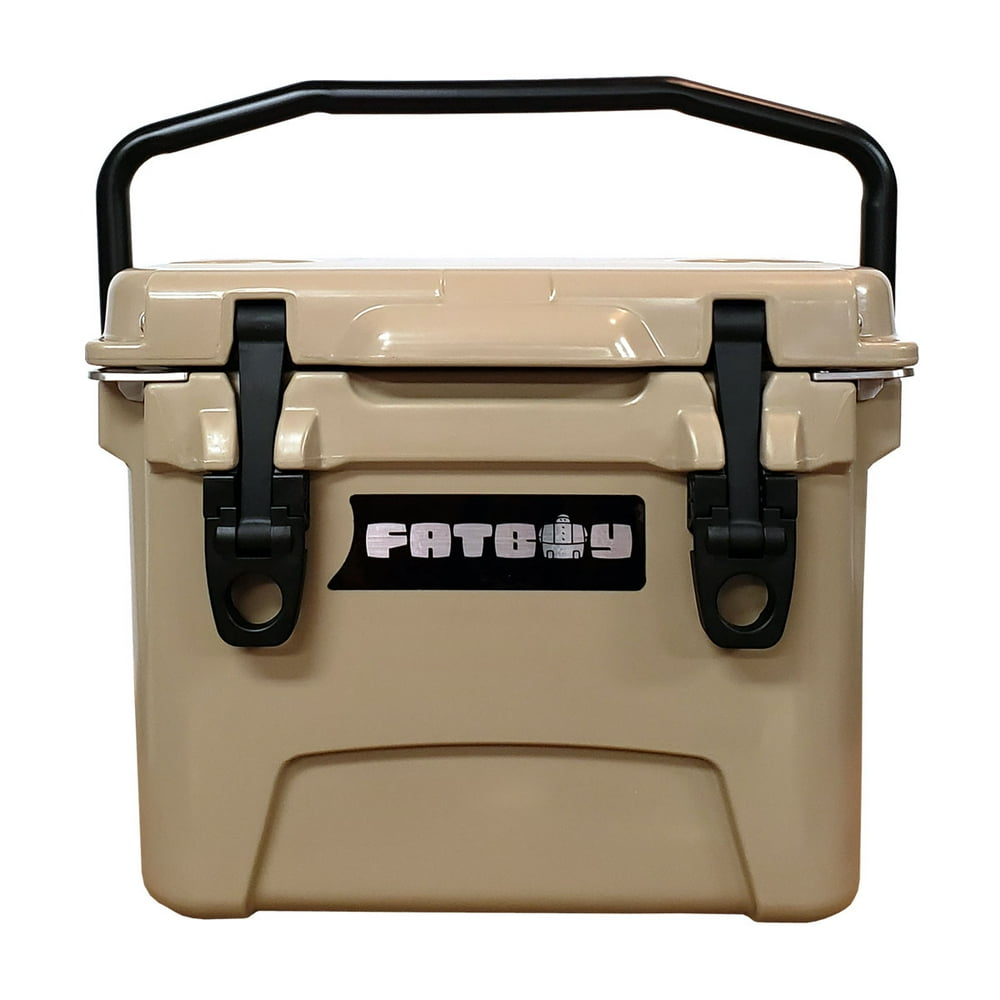 Fatboy 10QT Roto Molded Cooler Chest Ice Box Hard Lunch Box Sand Tan