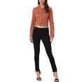 thumbnail image 2 of INSPIRE CHIC Veste Courte Décontractée en Faux Suède pour Femmes avec Col Cranté et Boutons, Poches, Marron Rouge TP, 2 of 5
