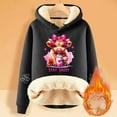 thumbnail image 1 of TINZ Ladies' Cattle Winter Thick Warm Warm Solid Color Color Lamb Hoodie Coat Long Sweatshirt Jacket plus Size Jacket Small Womens Sweatshirt, 1 of 3