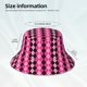 thumbnail image 3 of Fotbe pink and black argyle Sombrero Tipo Pescador con Estampado – Sombrero de Sol de Algodón de Moda para Playa, Golf, Pesca, 3 of 6