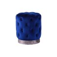 thumbnail image 1 of Ottomane d'Appoint Bleue en Velours Capitonné Jacobson, 1 of 3