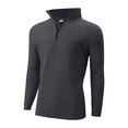 thumbnail image 5 of SeCaotees Quarter Zip Pullover Shirts for Men Long Sleeve Stand Collar Lightweight Loose Fit Casual Athletic Sports Daily Tops Dark Gray,M, 5 of 5