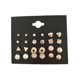 thumbnail image 1 of Anillos de oído accesorio de moda elegante estilo simple aro oreja colgante joyería decoración oreja gotas para banquete fiesta diario vestido negro tarjeta / dorado 24 pares Eigraketly AP008259-03, 1 of 4