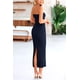 thumbnail image 2 of Vestido PRETTYGARDEN Maxi sin Tirantes con Nudo Torcido Azul Marino M, 2 of 8