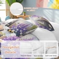 thumbnail image 2 of 3 Piece Purple Spring Floral Duvet Cover Set Full Size,Microfiber Comforter/Quilt Cover with Corner Ties and 2 Pillowcases,Watercolor Lavender Bee Daisy Botanical Soft Bedding with Zipper Closure, 2 of 8