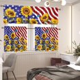 thumbnail image 2 of American Flag Kitchen Curtains and Valances Set Sunflower Rod Pocket Tier Curtains 3-Piece House Decor Curtains for Living Room Bedroom Bathroom Easy to Install Kitchen Valance Curtains, 2 of 5