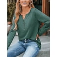 thumbnail image 5 of Cupshe Women's Slub Knit Long Sleeve Henley Tee, Sizes XS-XL, 5 of 6