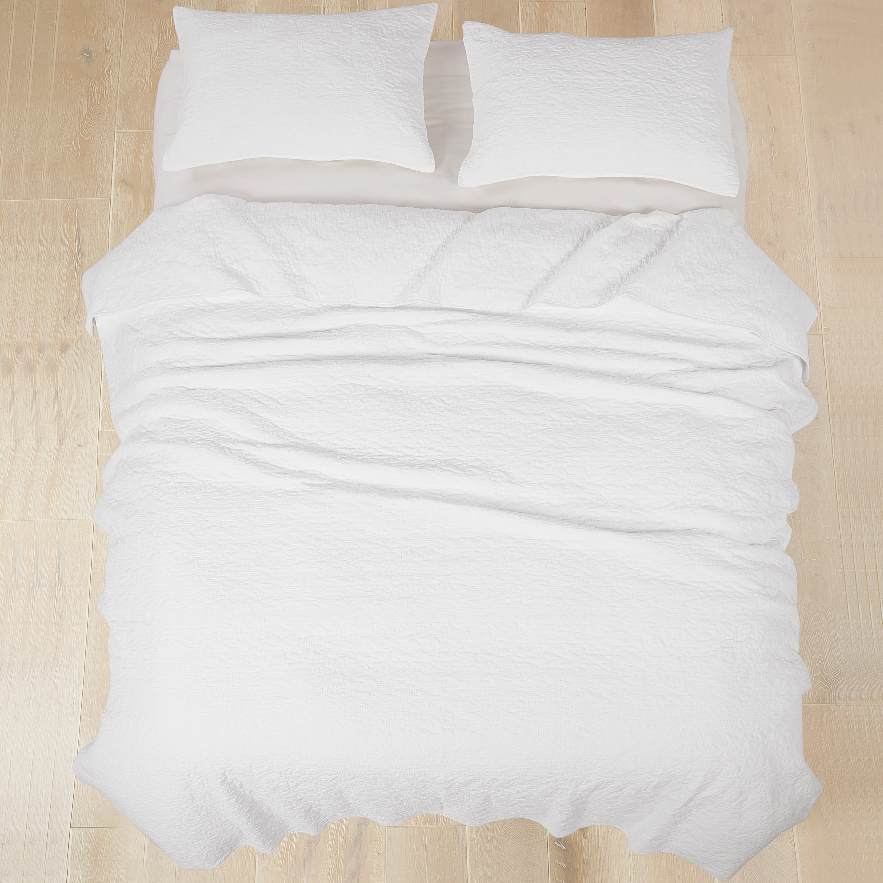 Homthreads Solid Textured Quilt Set, Full - Walmart.com