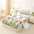 thumbnail image 2 of Erosebridal Cute Rabbit Kids Twin Sheet Sets,Cartoon Gnome Colorful Easter Eggs Bedding For Girls Teens 3-Piece, 2 of 6