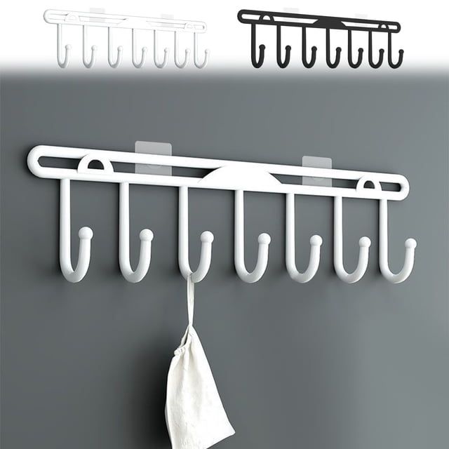 Xihbxyly Perchero para Puerta, Organizador Que Ahorra Espacio Detrás de La Puerta, de Hierro Resistente, Diseño Antioxidante, Fácil Instalación, para La Entrada Del Baño, Tamaño 46 X 14,5 X 4 Cm
