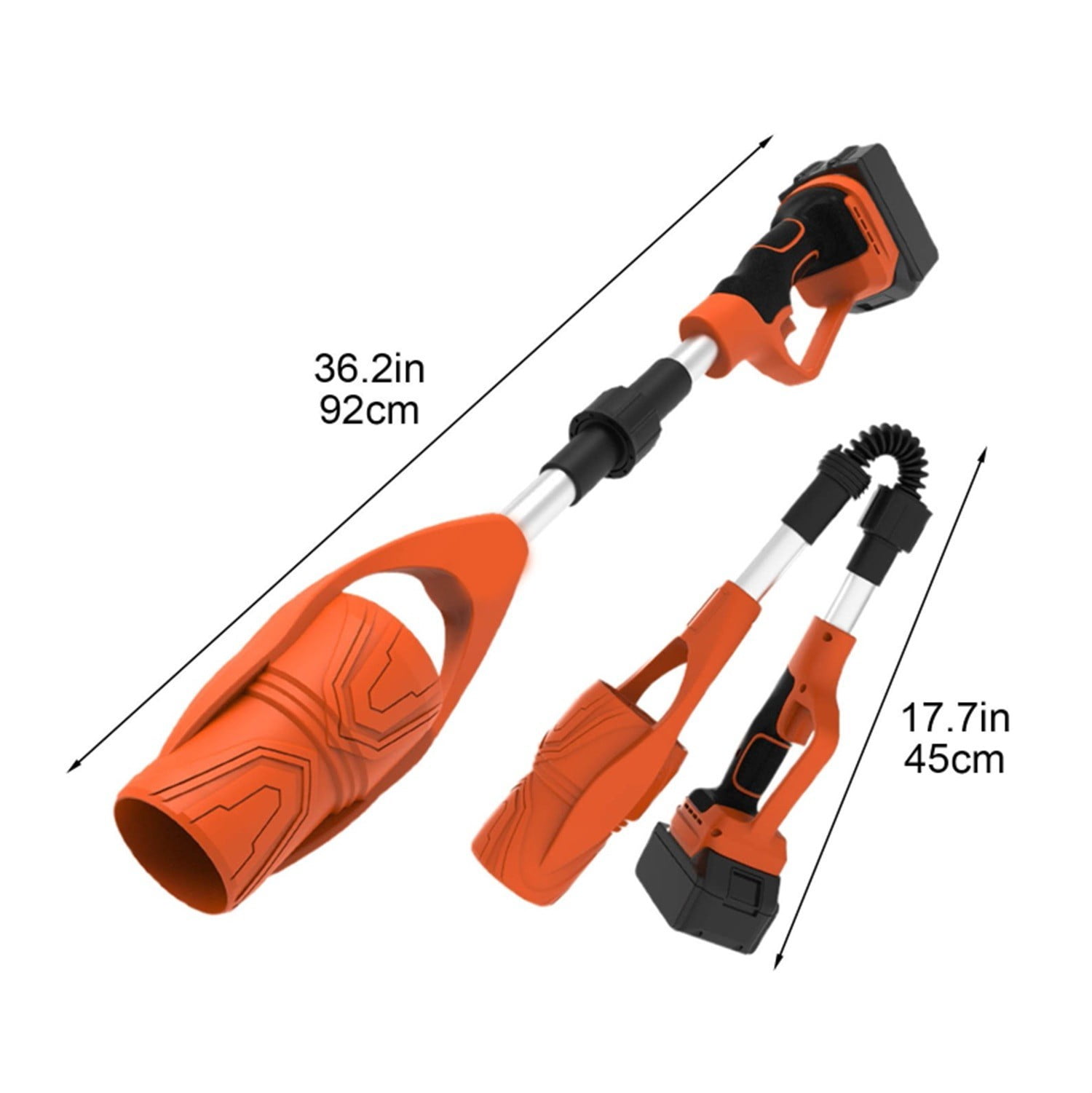 Cordless Handheld Electric Leaf Blower, 21V with 2000mAh Batteries, Charger & Noise-Canceling Headphones, Portable & Foldable Blowers for Patio, Driveway, Leaves, Snow & Dust Cleaning Orange