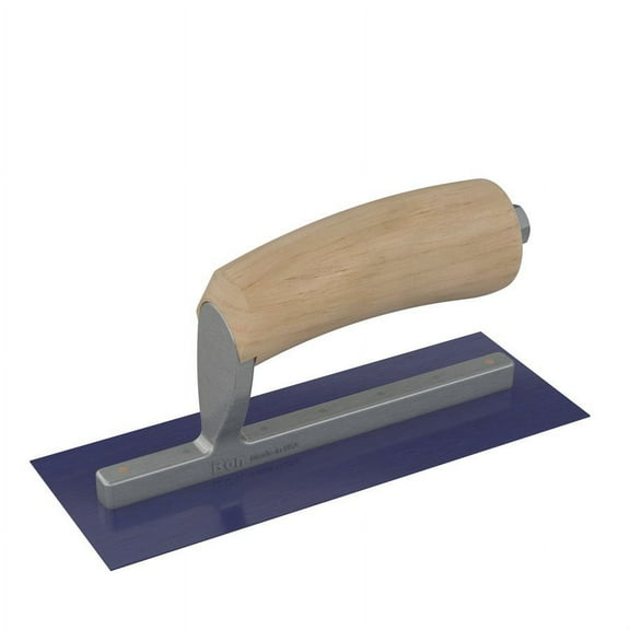 Bon Tool         Blue Steel Midget Trowel - Square End - 8" x 3" with Camel Back Wood Handle