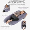 thumbnail image 4 of DAMAI Pregnancy Pillow U Shaped Body Pillow Cover, U-Shaped Maternity Pillow Full Body Pregnancy Pillow Cover, Pillowcase with Removable Cotton Cover 51x27 Inch for Pregnancy Pillow, 4 of 9