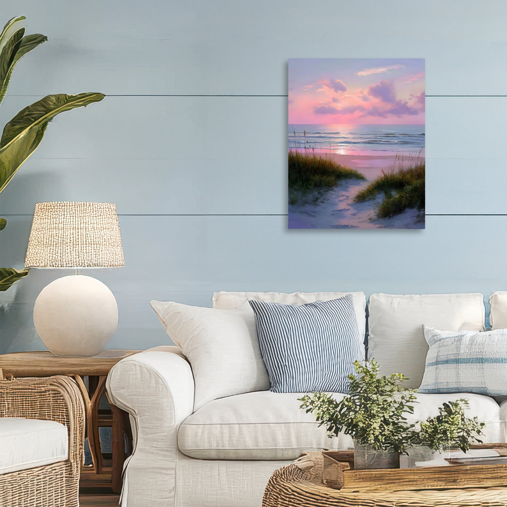 Stupell Industries Romantic Beach Sunset in Pink Canvas Wall Art, design by Franklyn Gregory