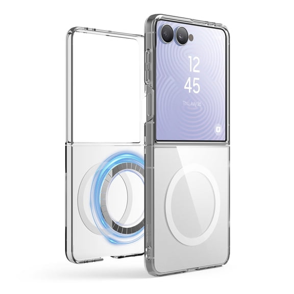 elago Magnetic Clear Case for Samsung Galaxy Z Flip 8 Case Compatible with MagSafe Charger, Strong Magnetic Power, Premium PC, Shockproof Bumper, Protective Cover (Magnetic Clear)
