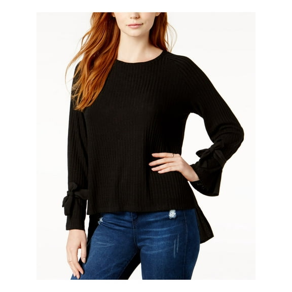 KENSIE Womens Black Long Sleeve Crew Neck Top M