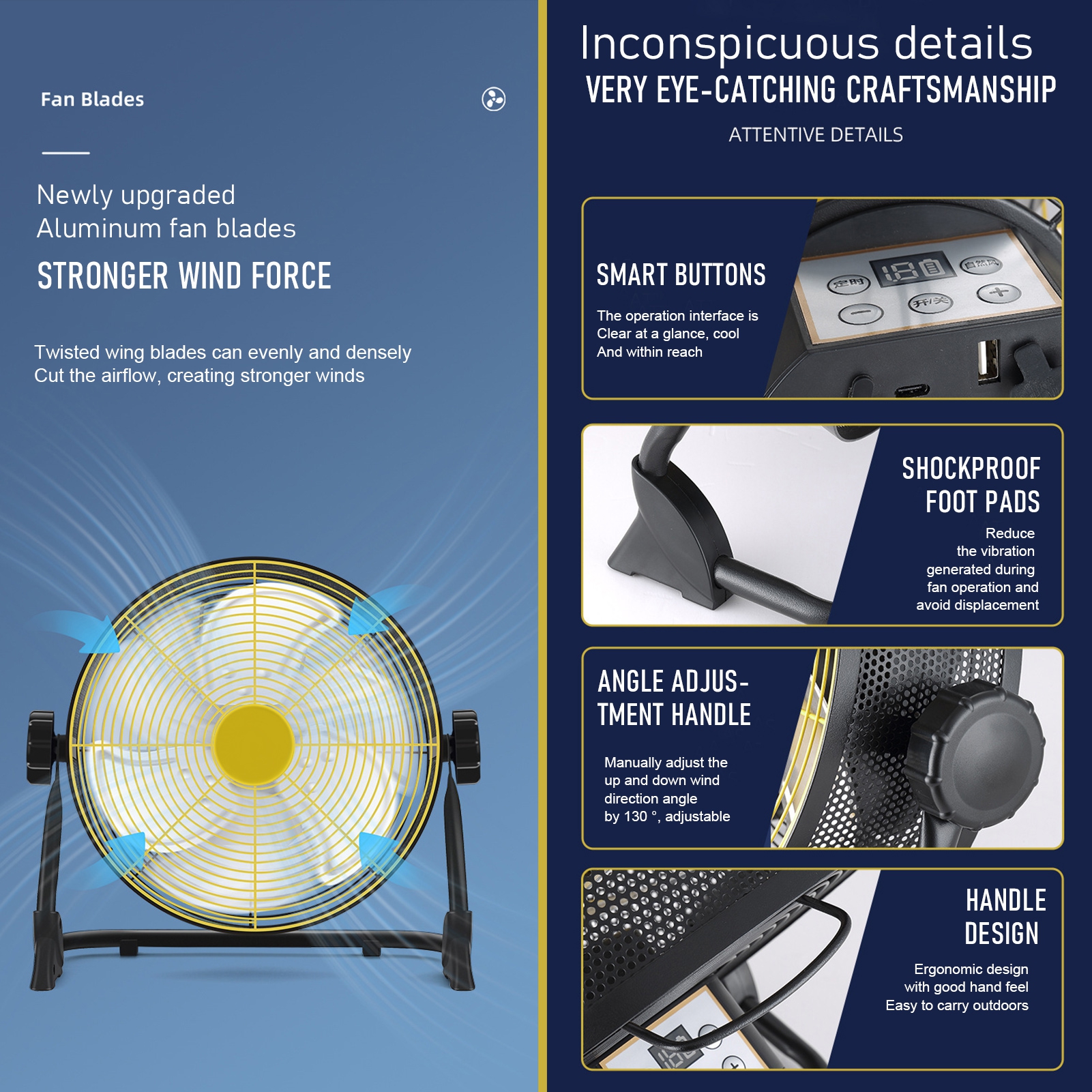 Zksm 12 Inch Battery Powered Fan, Rechargeable Cordless Floor Fan, Portable Outdoor Camping Fan up to 32 Working Hours, Ideal for Travel, Tent, Home, Bedroom