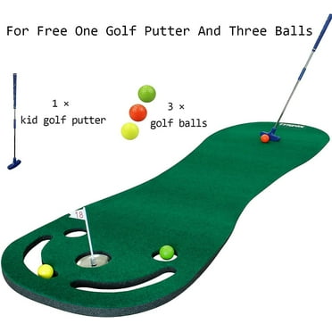 Crestgolf 78in Putting Green Mats Set for Golf Putting Use, Included 29in Golf Putter, 3 Golf Balls, Training Aid Put Cup&Flags