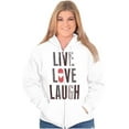 thumbnail image 4 of Live Love Laugh Valentines Day Hearts Zip Hoodie Sweatshirt Women Brisco Brands M, 4 of 6