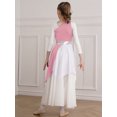 thumbnail image 4 of Alvivi Kids Girls Lyrical Sleeveless Praise Dance Dress Overlay Color Block Contemporary Dance Tunic Costume Light Pink 6, 4 of 6
