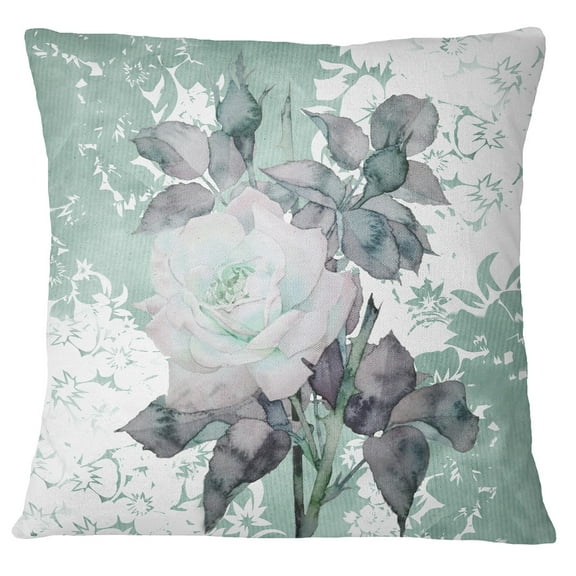 S4Sassy Green Home Decorative Floral Print Pillow Case Square Cushion Cover-12 x 12 Inches