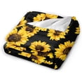 thumbnail image 2 of LHSHID Yellow Sunflower Blanket Black Yellow Throw Blanket Yellow Sunflowers Printed Fleece Blanket Luxury Soft Lightweight Blanket for Bedroom Couch Sofa 50x60in, 2 of 6