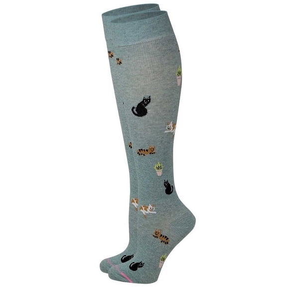 Dr. Motion Women 8-15 mmHg Compression Cats Design Knee High Socks