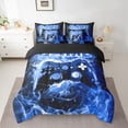 thumbnail image 2 of jejeloiu Neon Gamepad Bedding Comforter Set 7-Piece,Modern Game Console King Bedding Sets,Blue Gaming Bed Sheets For Boys Kids,Super Cozy Bedroom Decor Reversible, 2 of 8