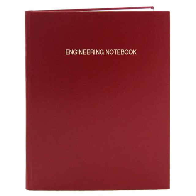 BookFactory Red A4 Engineering Notebook - 168 Pages (5mm Engineering Grid Format) A4 (210mm x 297mm) Red Cover Section Sewn Hardbound Engineering Lab Notebook (EPRIL-168-4GS-A-LRT4)