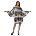 thumbnail image 4 of Moomaya Robe d'Été Dénudée pour Femmes Bleu Marine Foncé Robe de Plage en Coton avec Manches Cloche - TG, 4 of 5