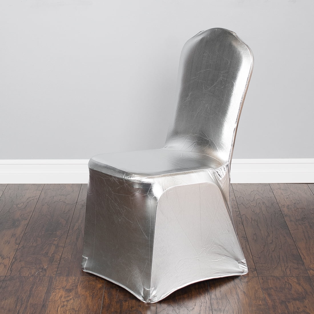 Metallic silver outlet chair covers