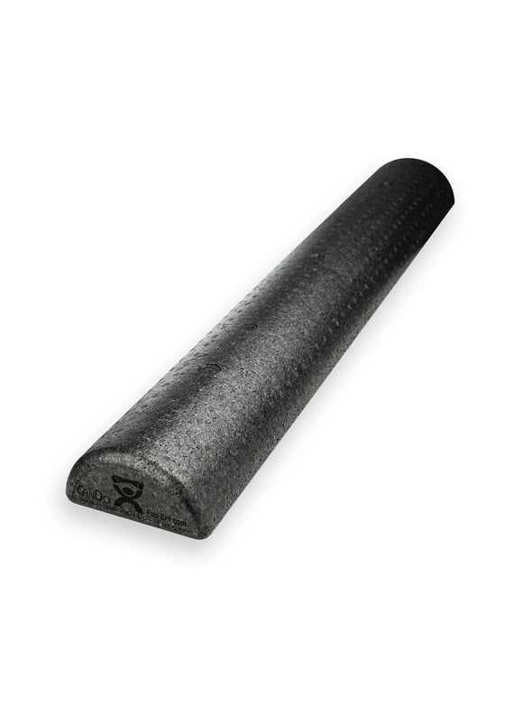 CanDo Exercise Foam Rollers Black Composite Extra Firm 6 In. x 36 In. Half-Round, Case of 24