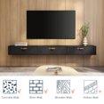 thumbnail image 5 of Wampat Floating TV Stand for 80" TVs, Wall Mounted Media Console Entertainment Center with Cabinet, Floating TV Shelf for Living Room, Bedroom, Black, 5 of 10