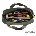 thumbnail image 4 of Bolsa de herramientas de boca ancha, bolso de mano de lona resistente de alta capacidad, bolsa de herramientas multifunción portátil para llave de almacenamiento, destornilladores, alicates,, 4 of 5