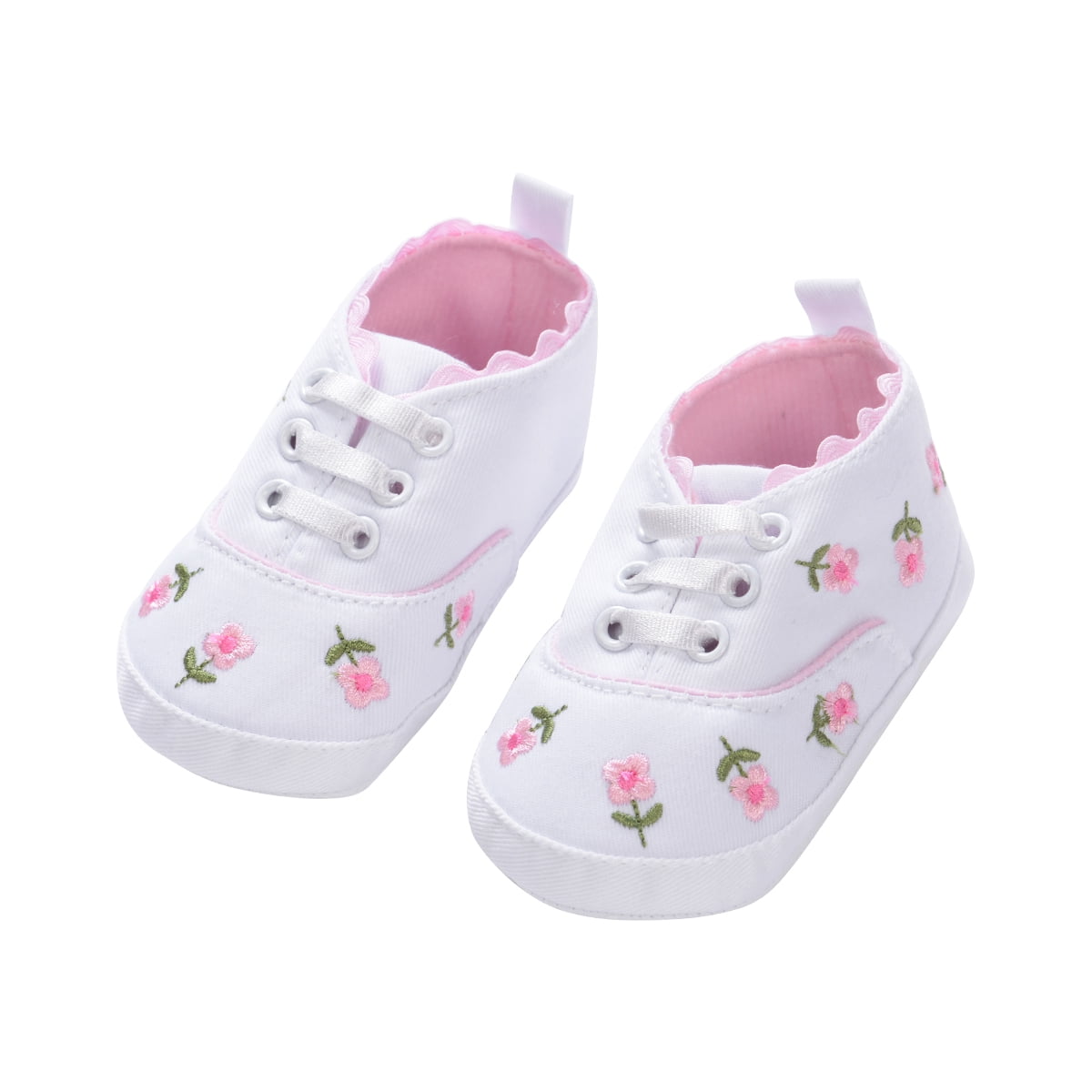 Tutoo Toddler Girl Casual Flower Loafer Flats Slip On Soft Rubber Bottom Canvas Sneaker Fashion Walking Shoe